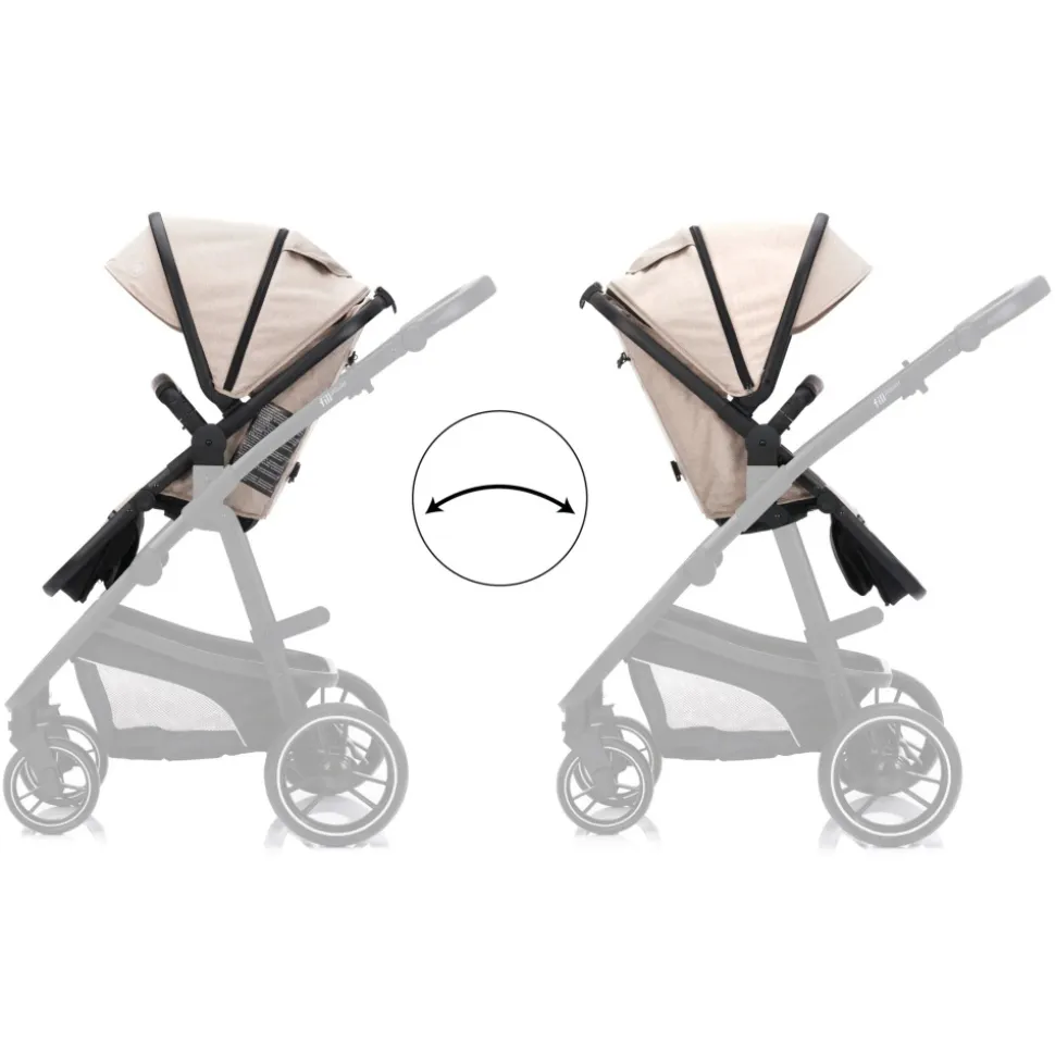 Poussette trio combinée 3en1 jaguar beige chiné