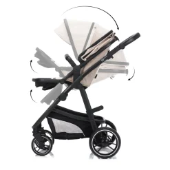 Poussette trio combinée 3en1 jaguar beige chiné