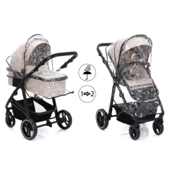 Poussette trio combinée 3en1 jaguar beige chiné