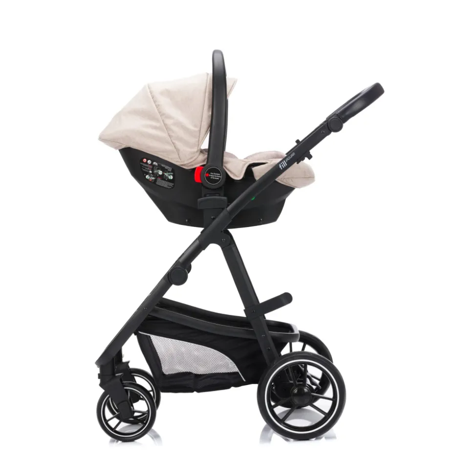 Poussette trio combinée 3en1 jaguar beige chiné
