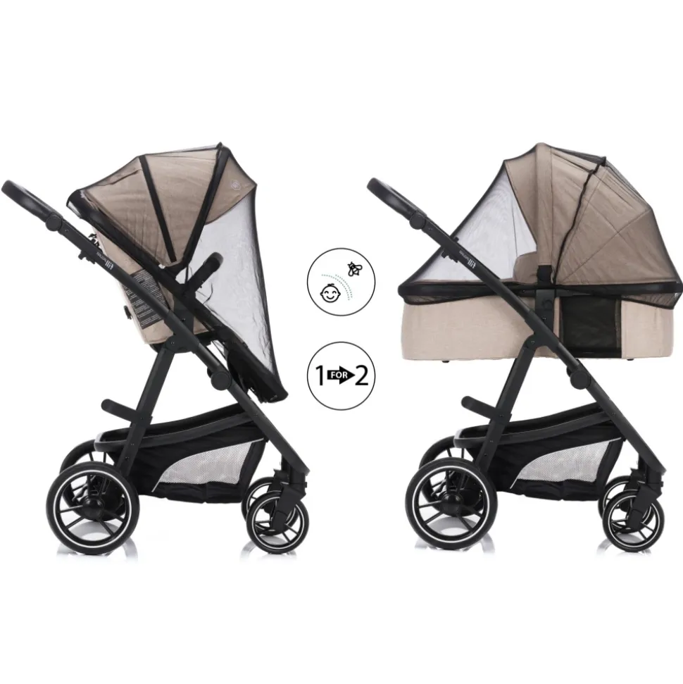 Poussette trio combinée 3en1 jaguar beige chiné