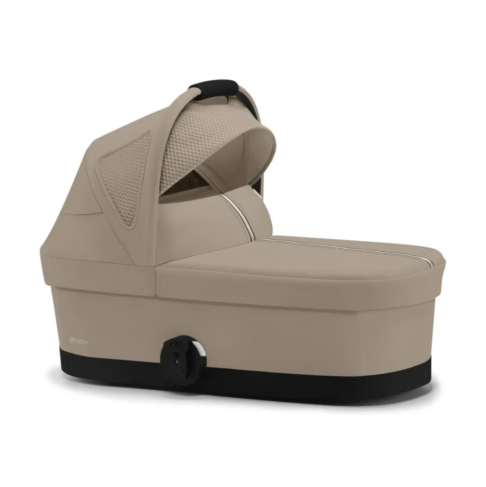Poussette trio eezy s twist+ 2 pivotante almond beige avec nacelle cot s et siège auto cloud t i-size tissu plus