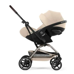 Poussette trio eezy s twist+ 2 pivotante almond beige avec nacelle cot s et siège auto cloud g i-size