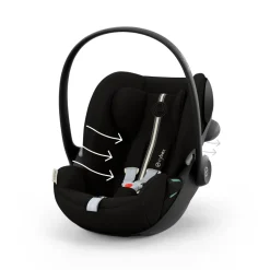 Poussette trio eezy s twist+ 2 pivotante magic black avec nacelle cot s et siège auto cloud g3 i-size tissu plus