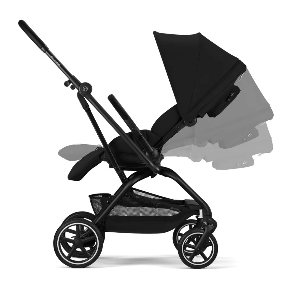 Poussette trio eezy s twist+ 2 pivotante magic black avec nacelle cot s et siège auto cloud t i-size tissu plus