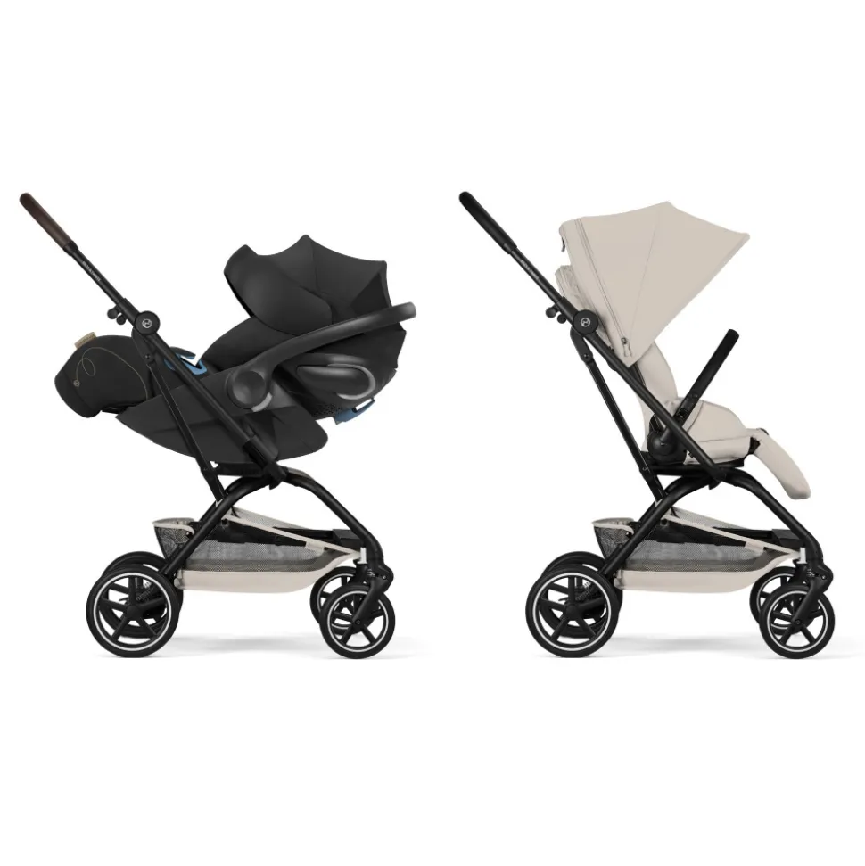 Poussette trio eezy s twist+ 2 pivotante dune grey avec nacelle cot s et siège auto cloud t i-size