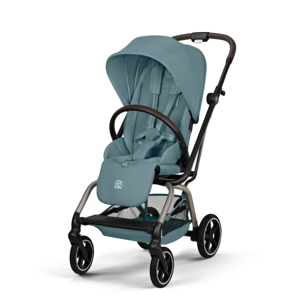 Poussette trio eezy s twist+ 2 pivotante stormy blue avec nacelle cot s et siège auto aton b2 i-size