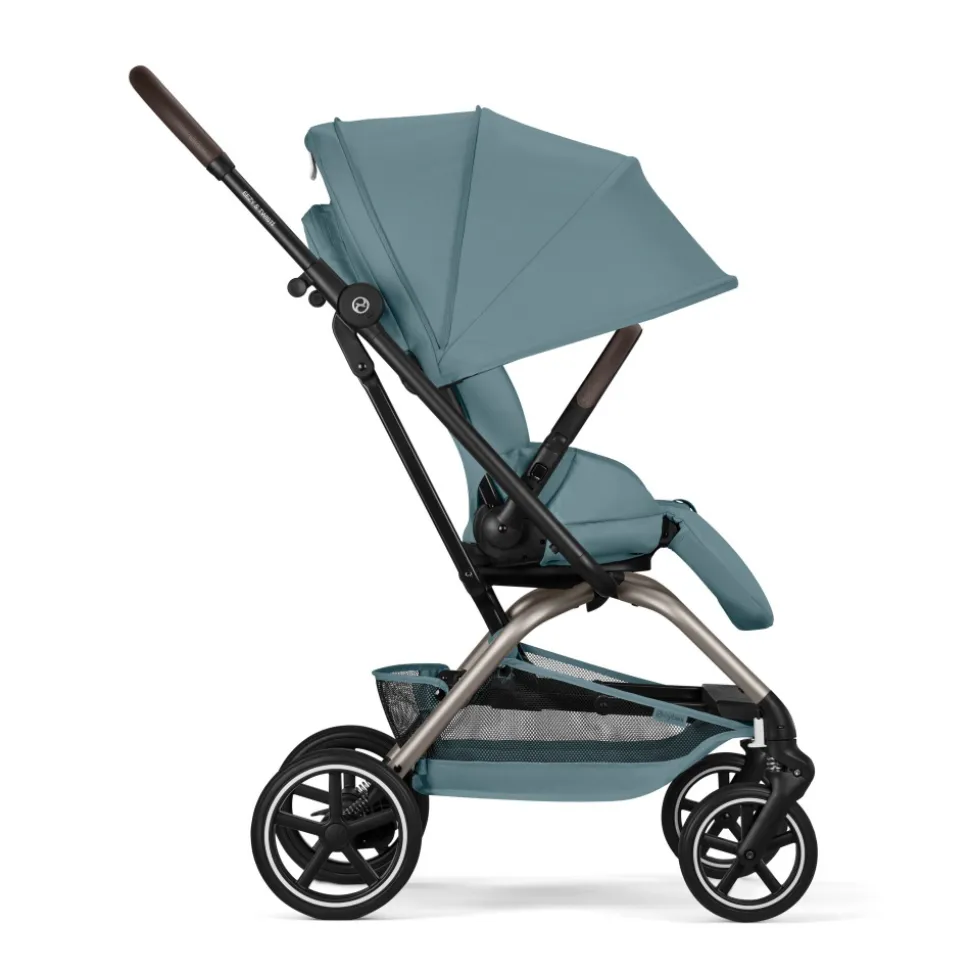Poussette trio eezy s twist+ 2 pivotante stormy blue avec nacelle cot s et siège auto aton b2 i-size