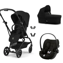 Poussette trio eezy s twist+ 2 pivotante magic black avec nacelle cot s et siège auto cloud g i-size