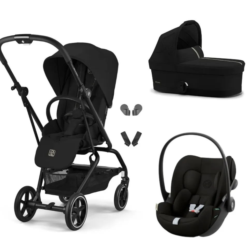 Poussette trio eezy s twist+ 2 pivotante magic black avec nacelle cot s et siège auto cloud g i-size