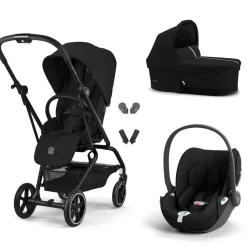 Poussette trio eezy s twist+ 2 pivotante magic black avec nacelle cot s et siège auto cloud t i-size