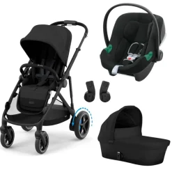 Poussette trio e-gazelle s moon black + siège auto aton b2 i-size + nacelle s