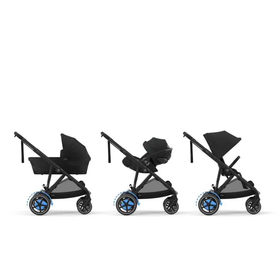 Poussette trio e-gazelle s moon black + siège auto aton b2 i-size + nacelle s