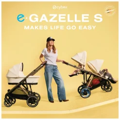 Poussette trio e-gazelle s seashell beige + siège auto aton b2 i-size + nacelle s