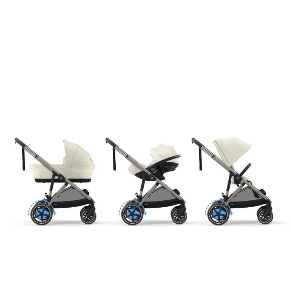 Poussette trio e-gazelle s seashell beige + siège auto aton b2 i-size + nacelle s