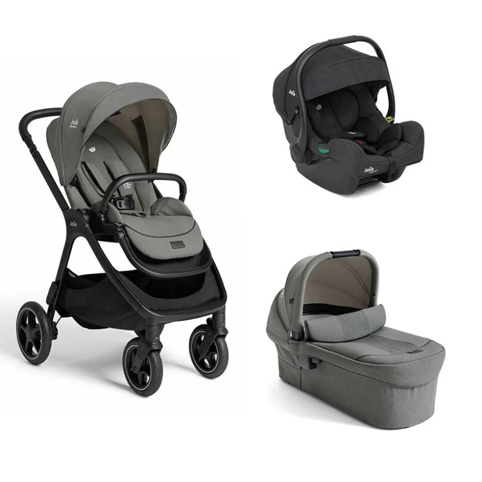 Poussette trio finiti signature evergreen + siège auto i-gemm 3 shale noir + nacelle ramble signature xl evergreen vert