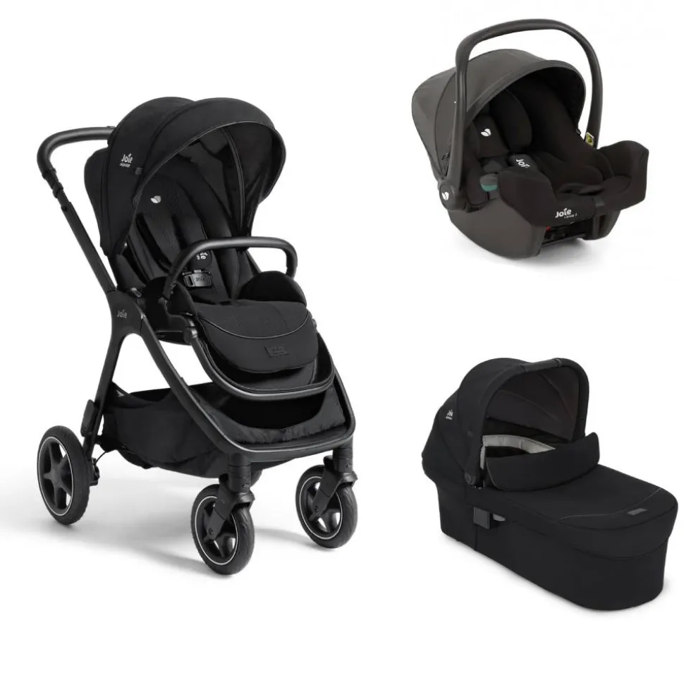 Poussette trio finiti signature eclipse + siège auto i-snug 2 shale + nacelle ramble signature xl eclipse noir