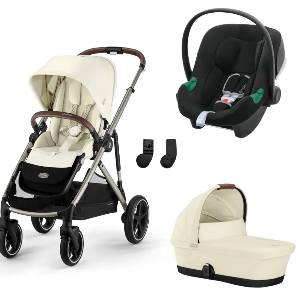 Poussette trio gazelle s seashell beige + siège auto aton b2 i-size + nacelle s