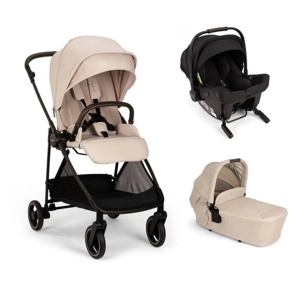 Poussette trio ixxa next + siège auto pipa urbn caviar + nacelle lytl biscotti