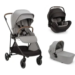 Poussette trio ixxa next + siège auto arra flex caviar + nacelle lytl seasalt