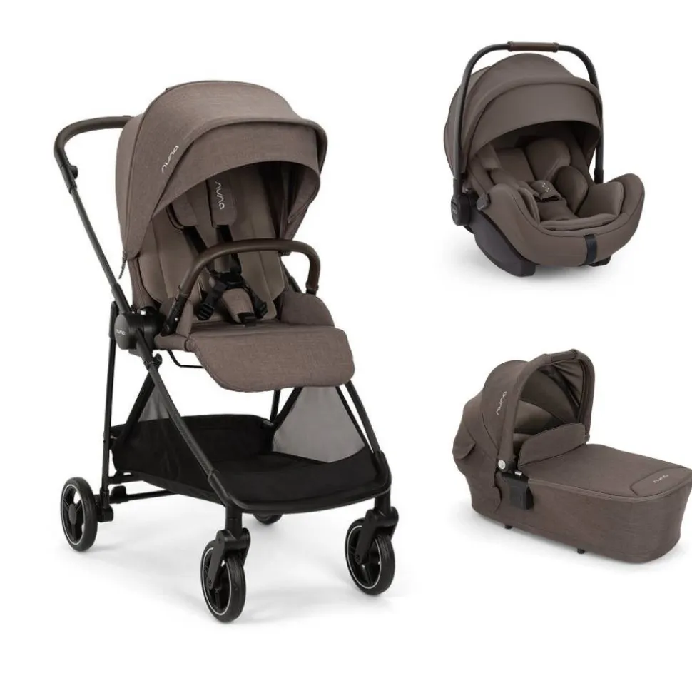 Poussette trio ixxa next + siège auto arra flex + nacelle lytl chestnut