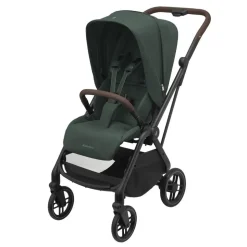 Poussette trio leona 2 + siège auto pebble 360 + nacelle sense green