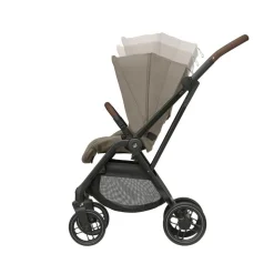 Poussette trio leona 2 truffle + siège auto pebble 360 black + nacelle sense truffle