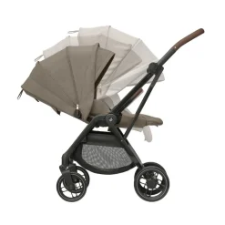 Poussette trio leona 2 truffle + siège auto pebble 360 black + nacelle sense truffle