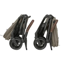 Poussette trio leona 2 truffle + siège auto pebble 360 black + nacelle sense truffle