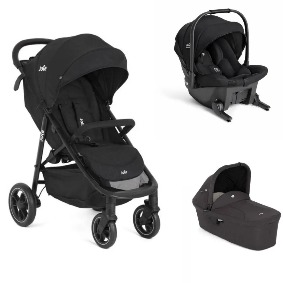 Poussette trio litetrax shale + siège auto sprint eclipse + nacelle ramble shale noir