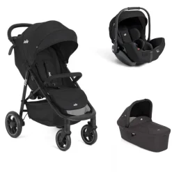 Poussette trio litetrax shale + siège auto i-level pro eclipse + nacelle ramble shale noir