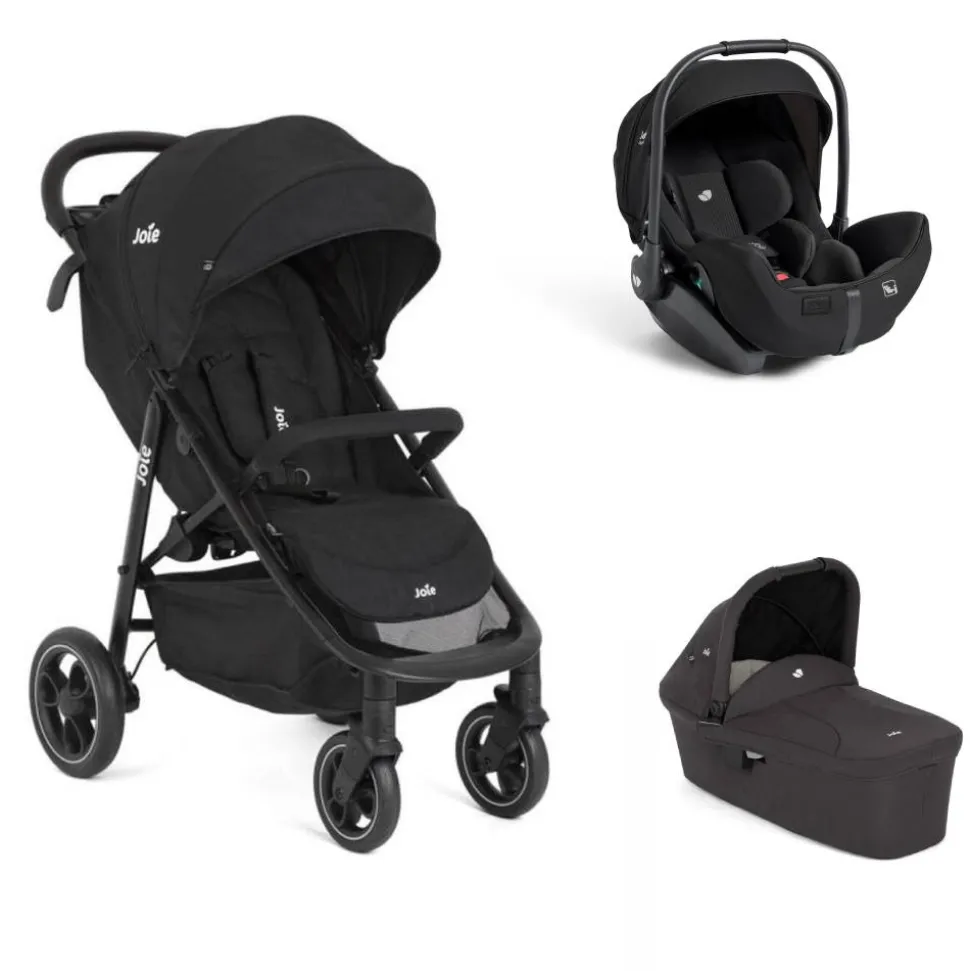 Poussette trio litetrax shale + siège auto i-level pro eclipse + nacelle ramble shale noir