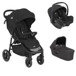 Poussette trio litetrax + siège auto i-snug 2 raven + nacelle ramble shale noir