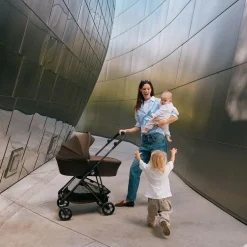 Poussette trio melio carbon 6 almond beige avec siège auto cloud g3 i-size tissu plus et nacelle