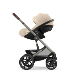 Poussette trio melio carbon 6 almond beige avec siège auto cloud g3 i-size et nacelle