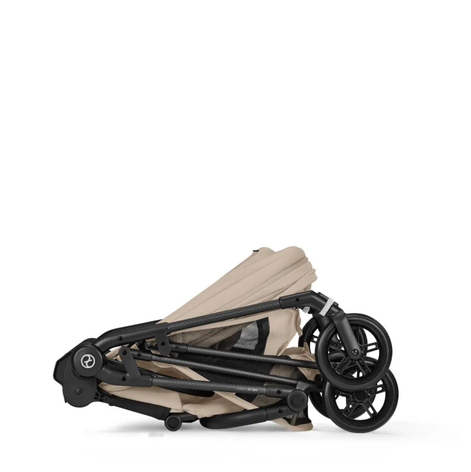 Poussette trio melio carbon 6 almond beige avec siège auto cloud g3 i-size et nacelle