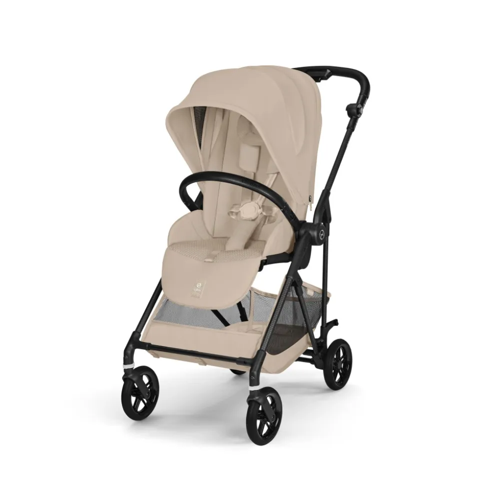 Poussette trio melio carbon 6 almond beige avec siège auto cloud g3 i-size et nacelle