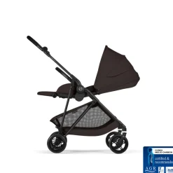 Poussette trio melio carbon 6 chocolate brown avec siège auto cloud t i-size et nacelle