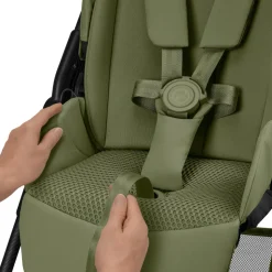 Poussette trio melio carbon 6 moss green avec siège auto cloud t i-size et nacelle