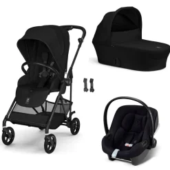 Poussette trio melio carbon 6 magic black avec siège auto aton b2 i-size et nacelle