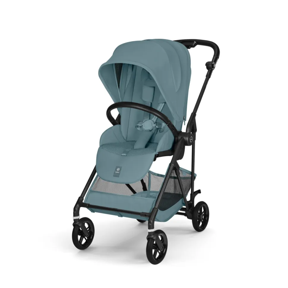 Poussette trio melio carbon 6 stormy blue avec siège auto cloud t i-size et nacelle
