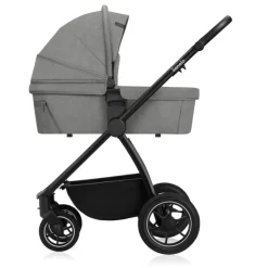 Poussette trio meril + nacelle + coque grey stone