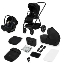 Poussette trio meril + nacelle + coque black onyx