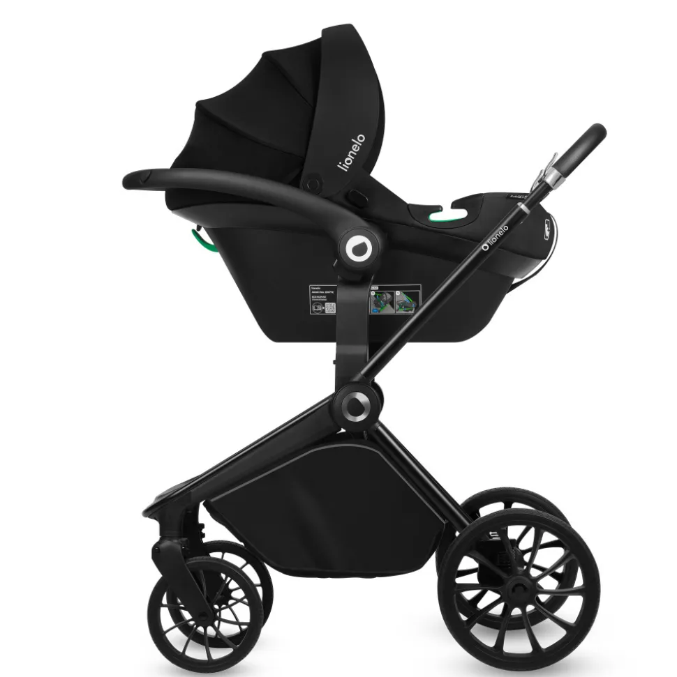 Poussette trio mika plus + nacelle + siège auto astrid black onyx