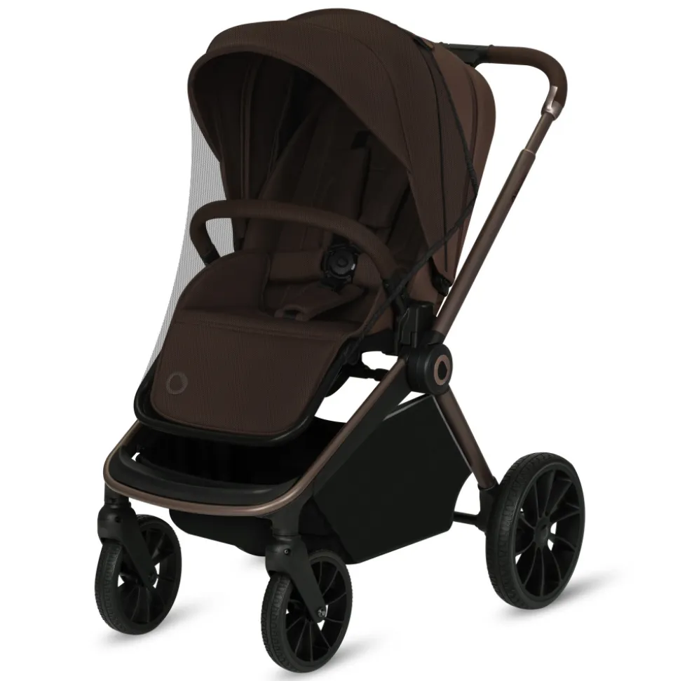 Poussette trio mika plus + nacelle + siège auto astrid mocha mousse