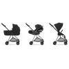 Poussette trio mios 3 off white châssis matt black + cloud t i-size + nacelle luxe