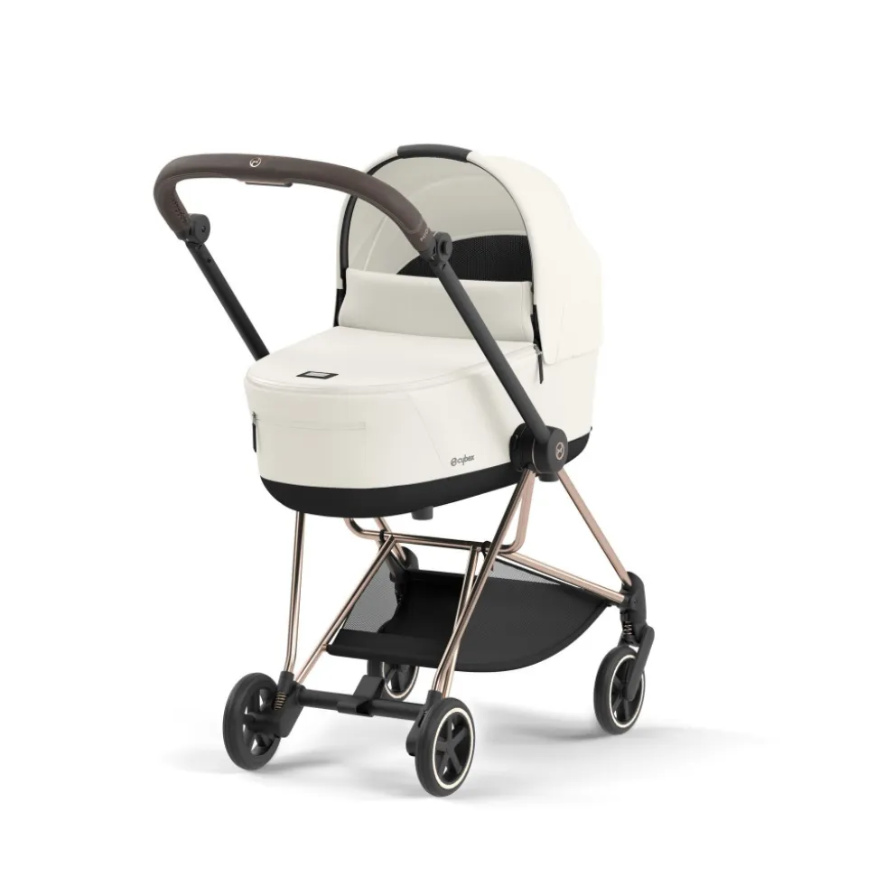 Poussette trio mios 3 off white châssis rose gold + cloud t i-size + nacelle luxe