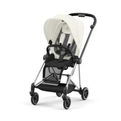Poussette trio mios 3 off white châssis chrome black + cloud t i-size + nacelle luxe