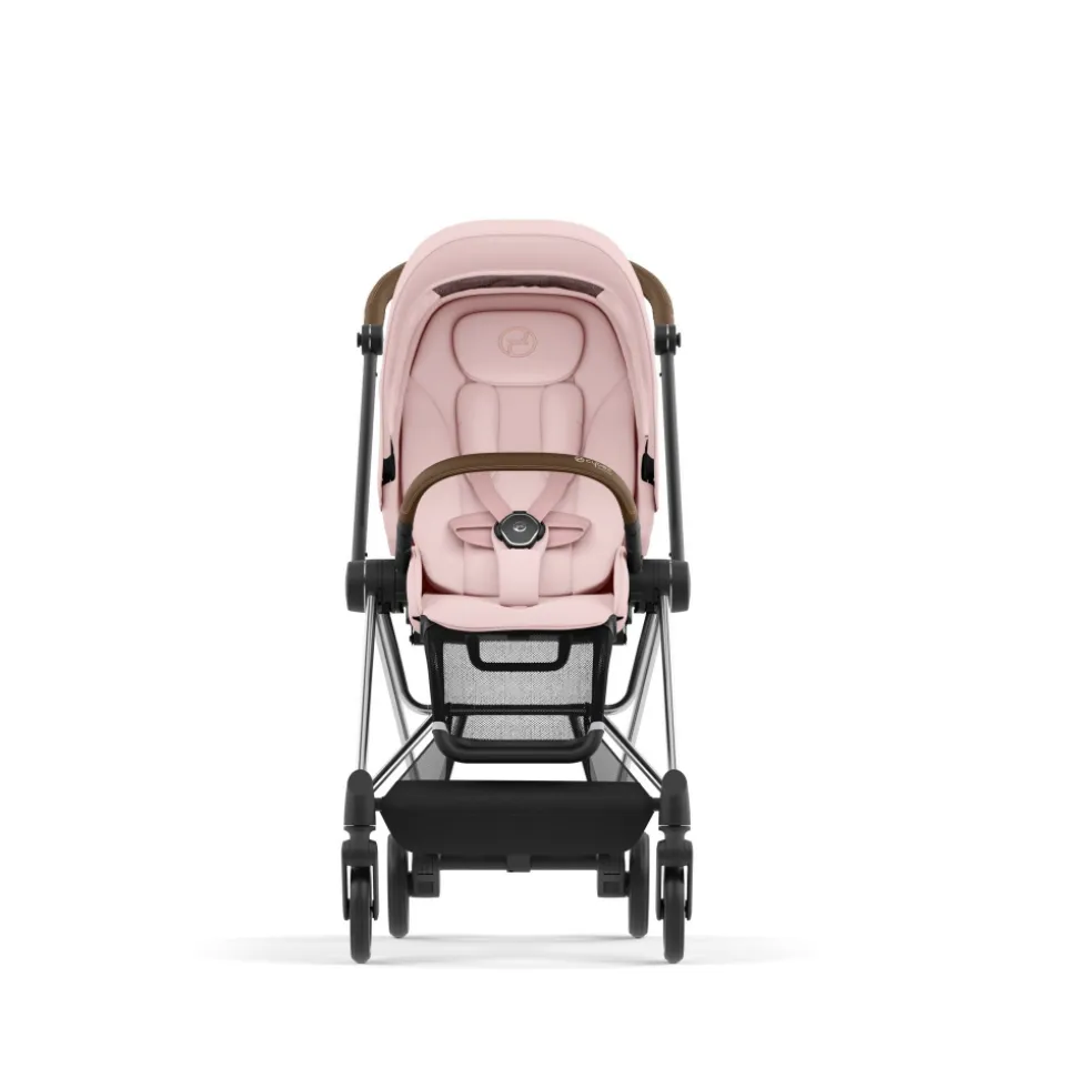 Poussette trio mios 3 peach pink châssis chrome brown + cloud t i-size + nacelle luxe