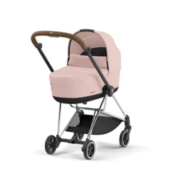 Poussette trio mios 3 peach pink châssis chrome brown + cloud t i-size + nacelle luxe